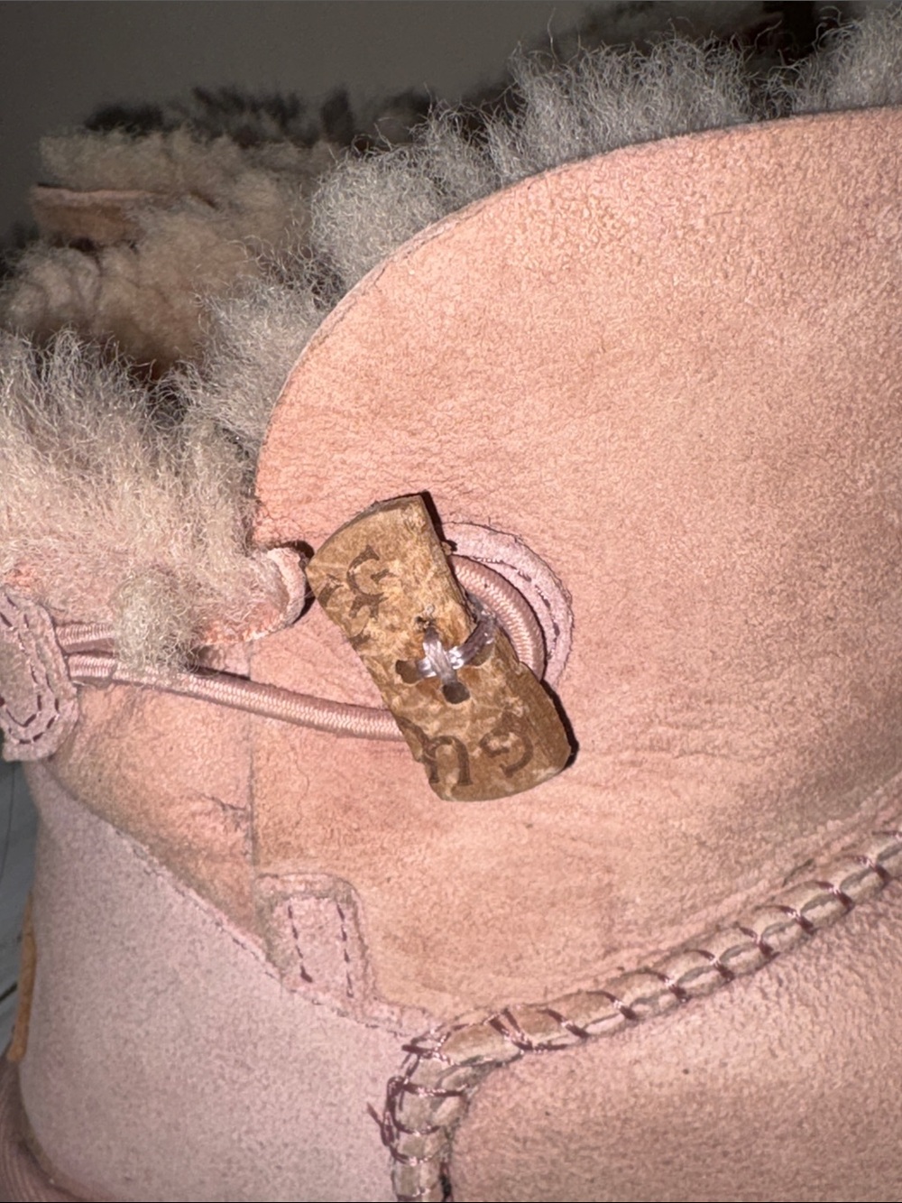 UGG Pink Suede Shearling Ankle Boots pre owned - Picture 3 of 8